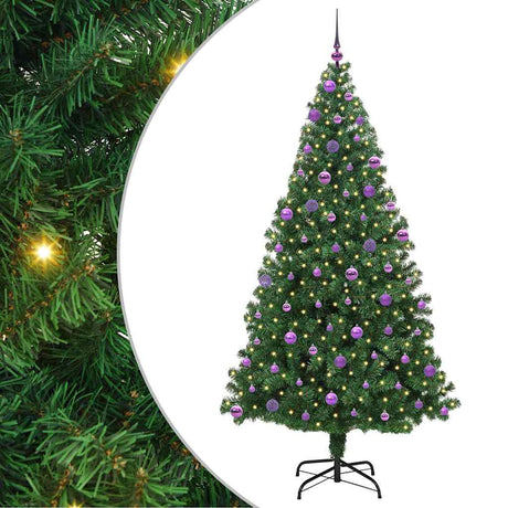 Vidaxl kunstkerstboom groen 210 cm pvc en staal en kunststof