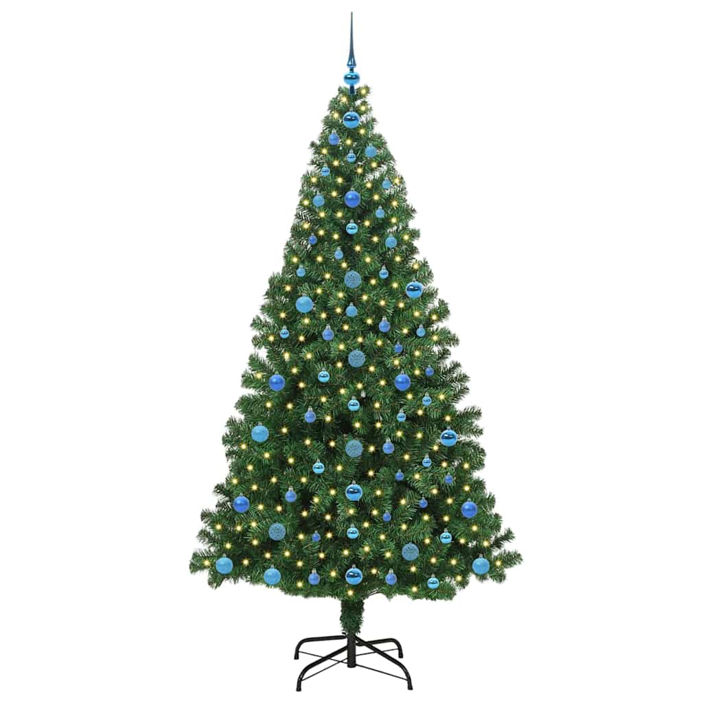 Vidaxl kunstkerstboom groen 210 cm pvc en staal en kunststof