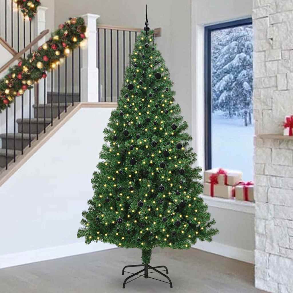 Vidaxl kunstkerstboom groen 240 cm pvc en staal en kunststof