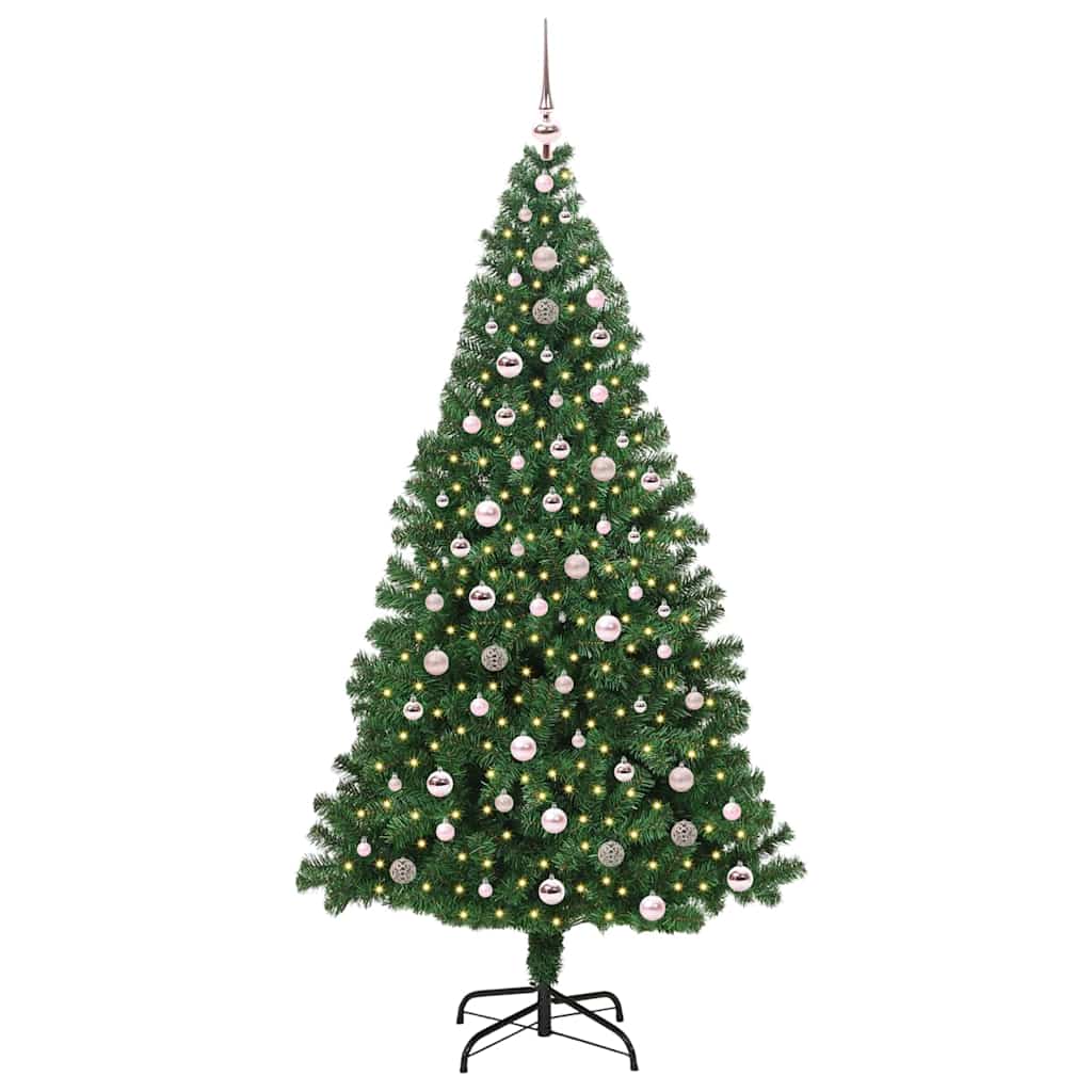 Vidaxl kunstkerstboom groen 240 cm pvc en staal en kunststof