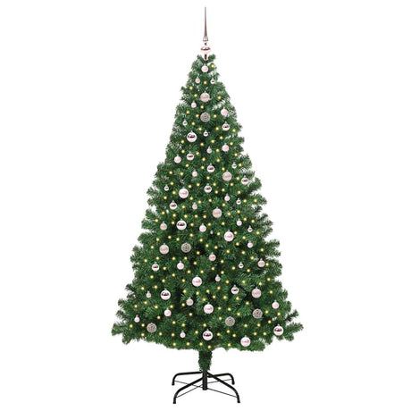 Vidaxl kunstkerstboom groen 240 cm pvc en staal en kunststof