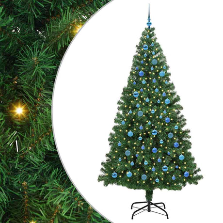 Vidaxl kunstkerstboom groen 240 cm pvc en staal en kunststof