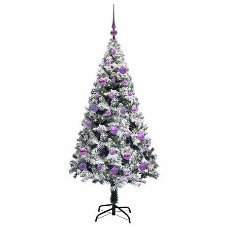 Vidaxl kunstkerstboom met 150 led wit 150 cm pvc en staal en kunststof
