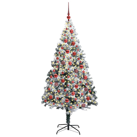 Vidaxl kunstkerstboom met 300 led wit 180 cm pvc en staal en kunststof