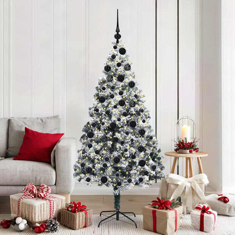 Vidaxl kunstkerstboom met 300 led wit 180 cm pvc en staal en kunststof