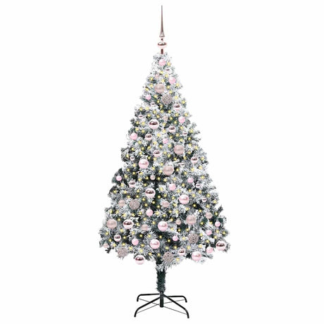 Vidaxl kunstkerstboom met 300 led wit 180 cm pvc en staal en kunststof