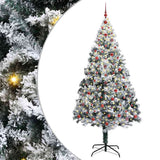 Vidaxl kunstkerstboom met 300 led wit 240 cm pvc en staal en kunststof