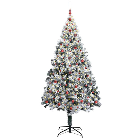 Vidaxl kunstkerstboom met 300 led wit 240 cm pvc en staal en kunststof