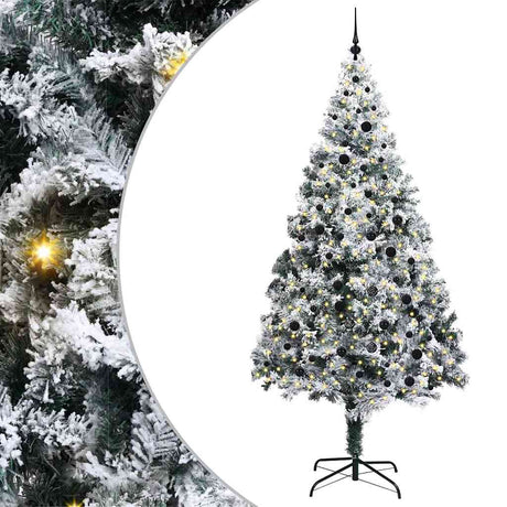 Vidaxl kunstkerstboom met 300 led wit 240 cm pvc en staal en kunststof