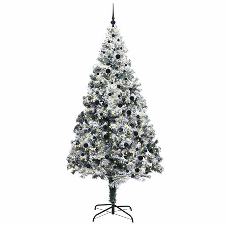 Vidaxl kunstkerstboom met 300 led wit 240 cm pvc en staal en kunststof