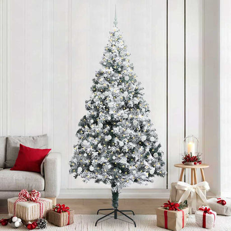 Vidaxl kunstkerstboom met 300 led wit 240 cm pvc en staal en kunststof