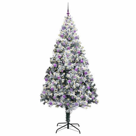 Vidaxl kunstkerstboom met 300 led wit 240 cm pvc en staal en kunststof