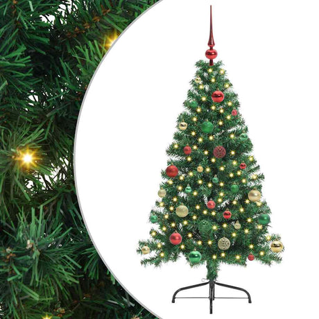 Vidaxl kunstmatig voorverlicht kerstboom met 150 led groen 150 cm pvc