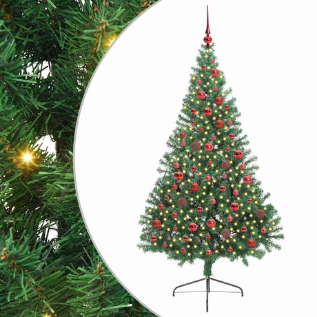 Vidaxl kunstmatig voorverlicht kerstboom met 300 led groen 180 cm pvc