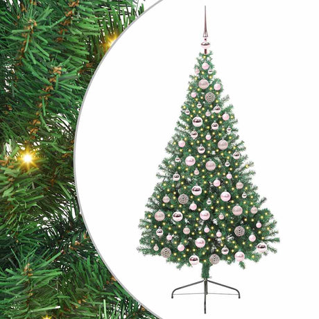 Vidaxl kunstmatig voorverlicht kerstboom met 300 led groen 180 cm pvc