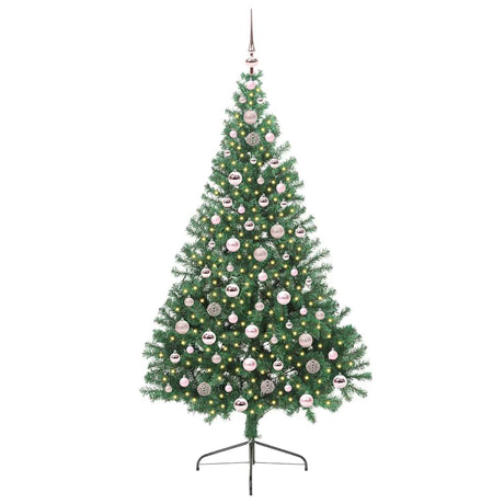 Vidaxl kunstmatig voorverlicht kerstboom met 300 led groen 210 cm pvc