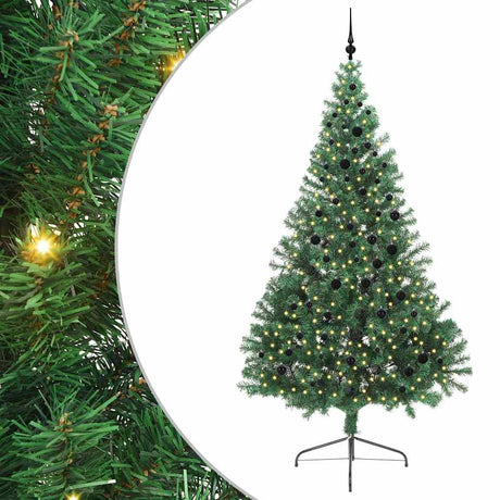 Vidaxl kunstmatig voorverlicht kerstboom met 300 led groen 240 cm pvc