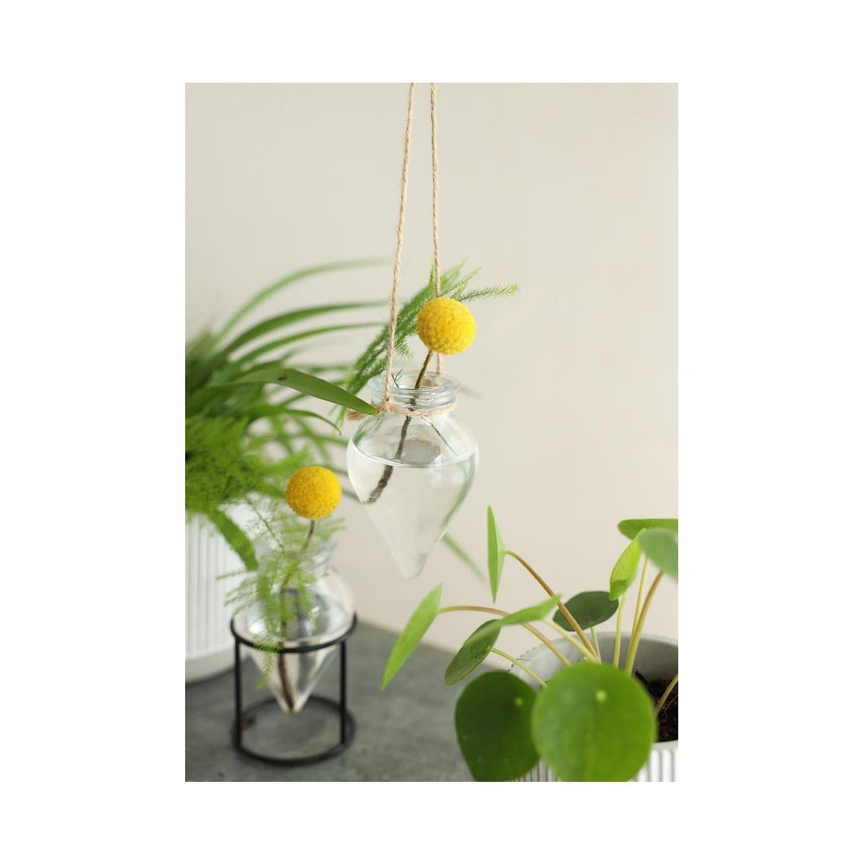 Ideen 4 Jahreszeiten Vase Breeze hängend ø6xh31cm klar