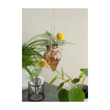 Ideen 4 Jahreszeiten Vase Breeze hängend ø6xh31cm bernsteinfarben