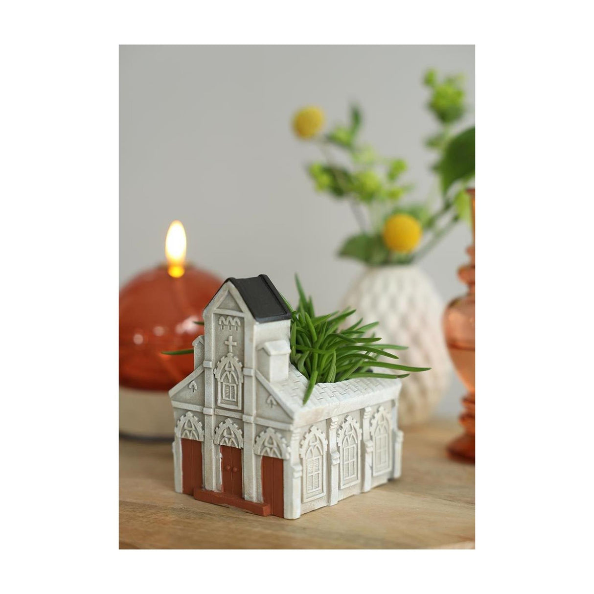 Ideen 4 Jahreszeiten Kirchenblumentopf 10,3x8,7xh.11,4cm creme