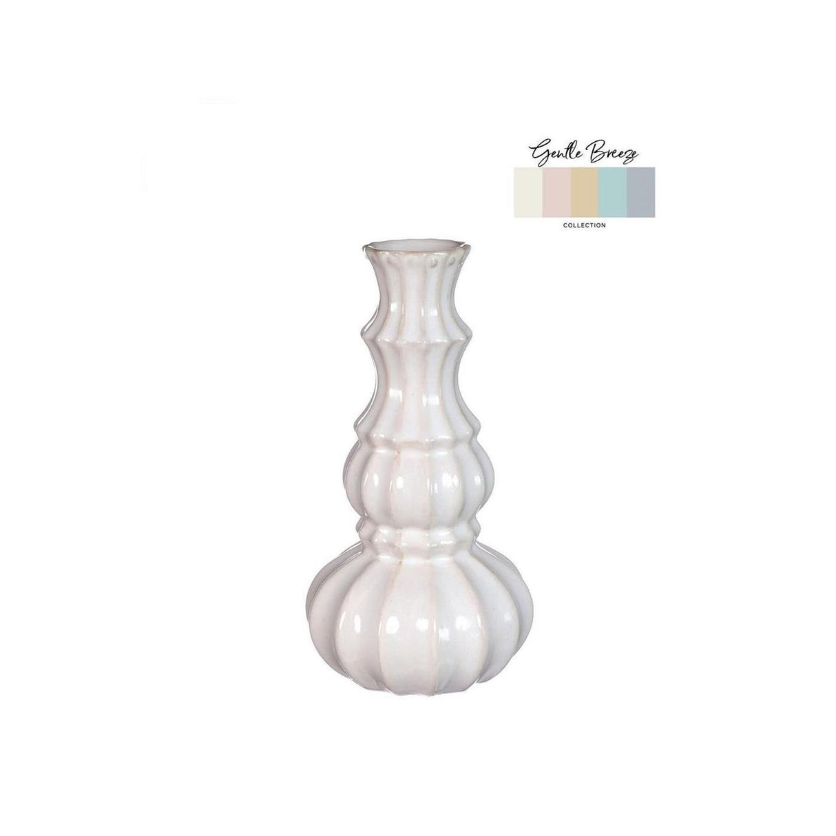 Ideen 4 Jahreszeiten Vase Delphi ø9xh16,9cm Cremesand