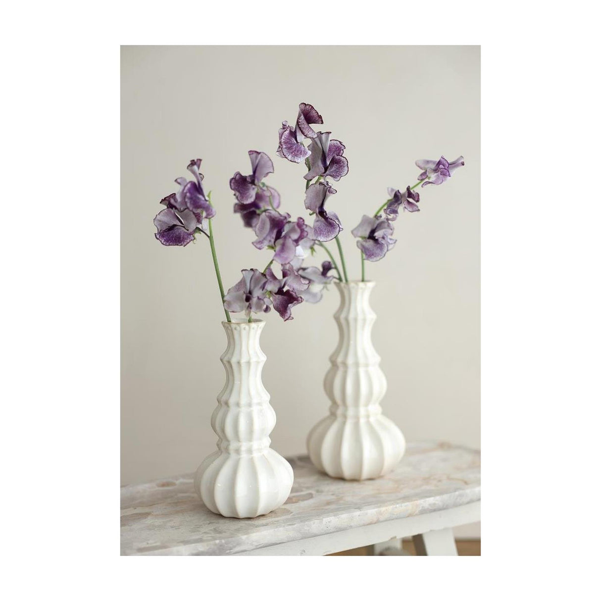 Ideen 4 Jahreszeiten Vase Delphi ø10,3xh20cm Cremesand