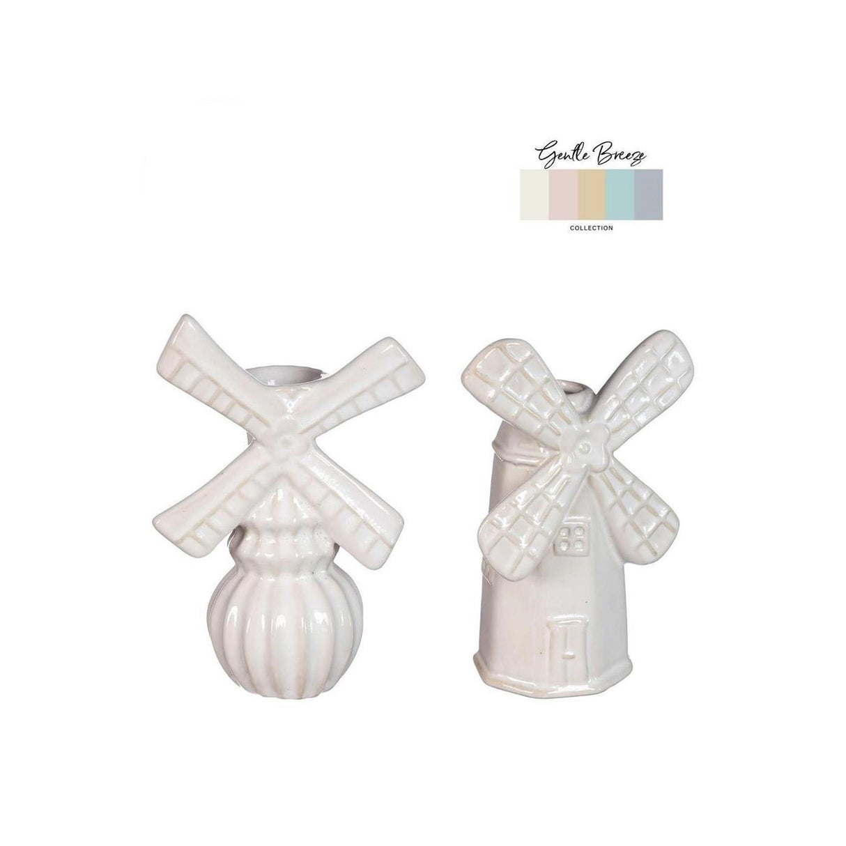 Ideen 4 Jahreszeiten Vase Windmühle H15,5cm 2 Achsen Creme Sand