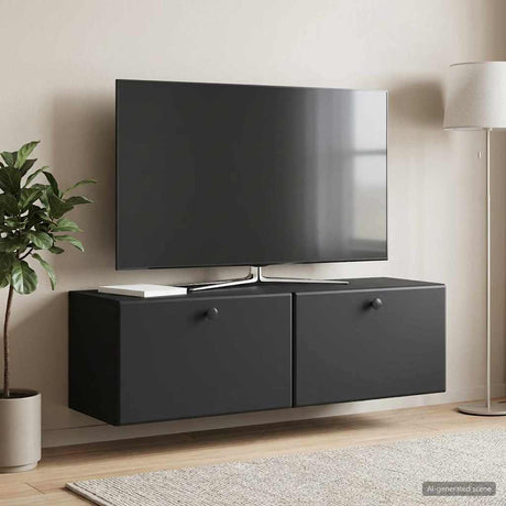 Vidaxl wandbeugel tv-kast 98 x 31 x 30 cm zwart bewerkt hout