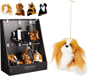 Hangdeco hond 7x5x8cm 4 assorti