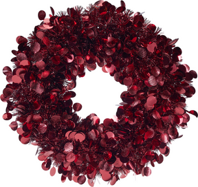 Krans tinsel 46cm - donker rood