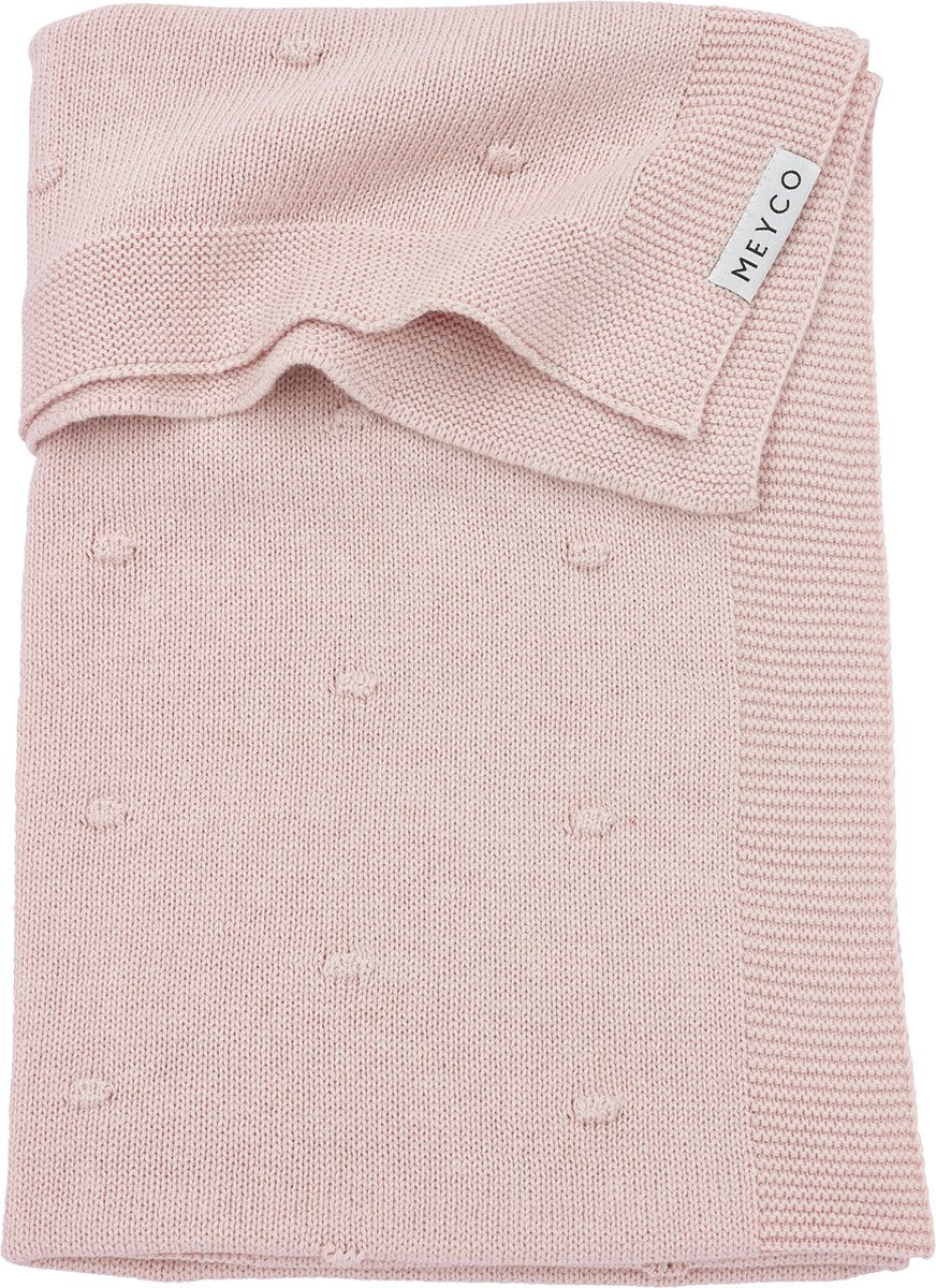 Meyco Baby-Mini-Knoten-Kinderbettdecke – zartrosa – 100 x 150 cm – 1,0 Tog