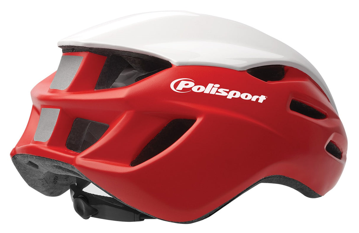 Polisport Helm Aero Road Mat Red Gloss blanc noir M 55-58CM