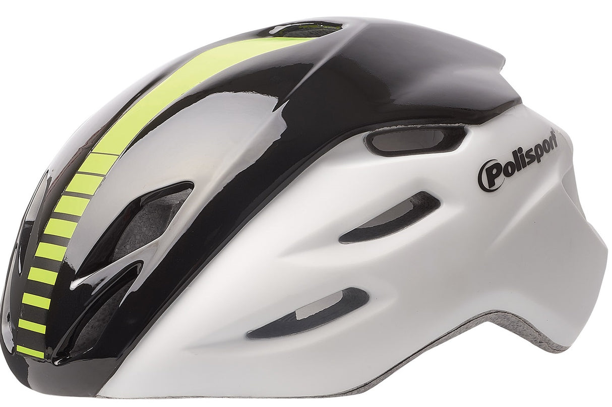 Polisport Helm Aero Road tapis blanc brillant noir jaune l 58-61cm