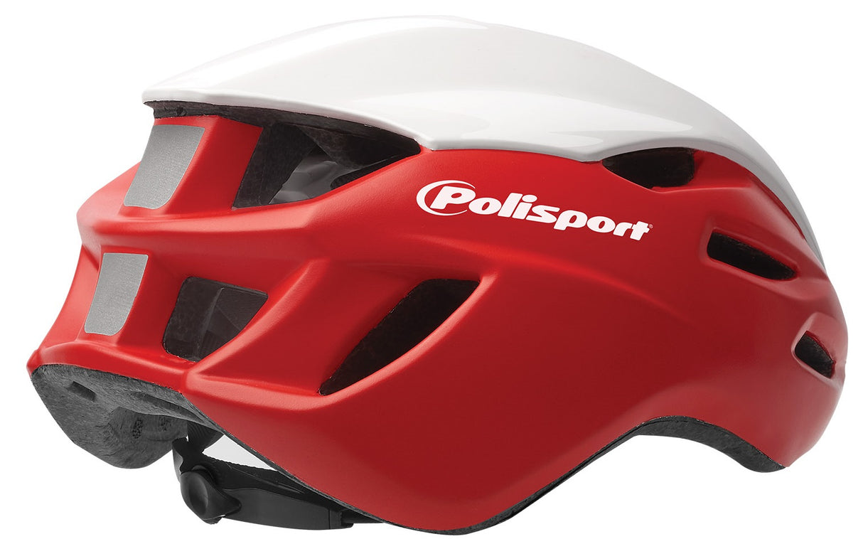 Polisport Helm Aero Road Mat roude Glanz wäiss schwaarz l 58-61Cm