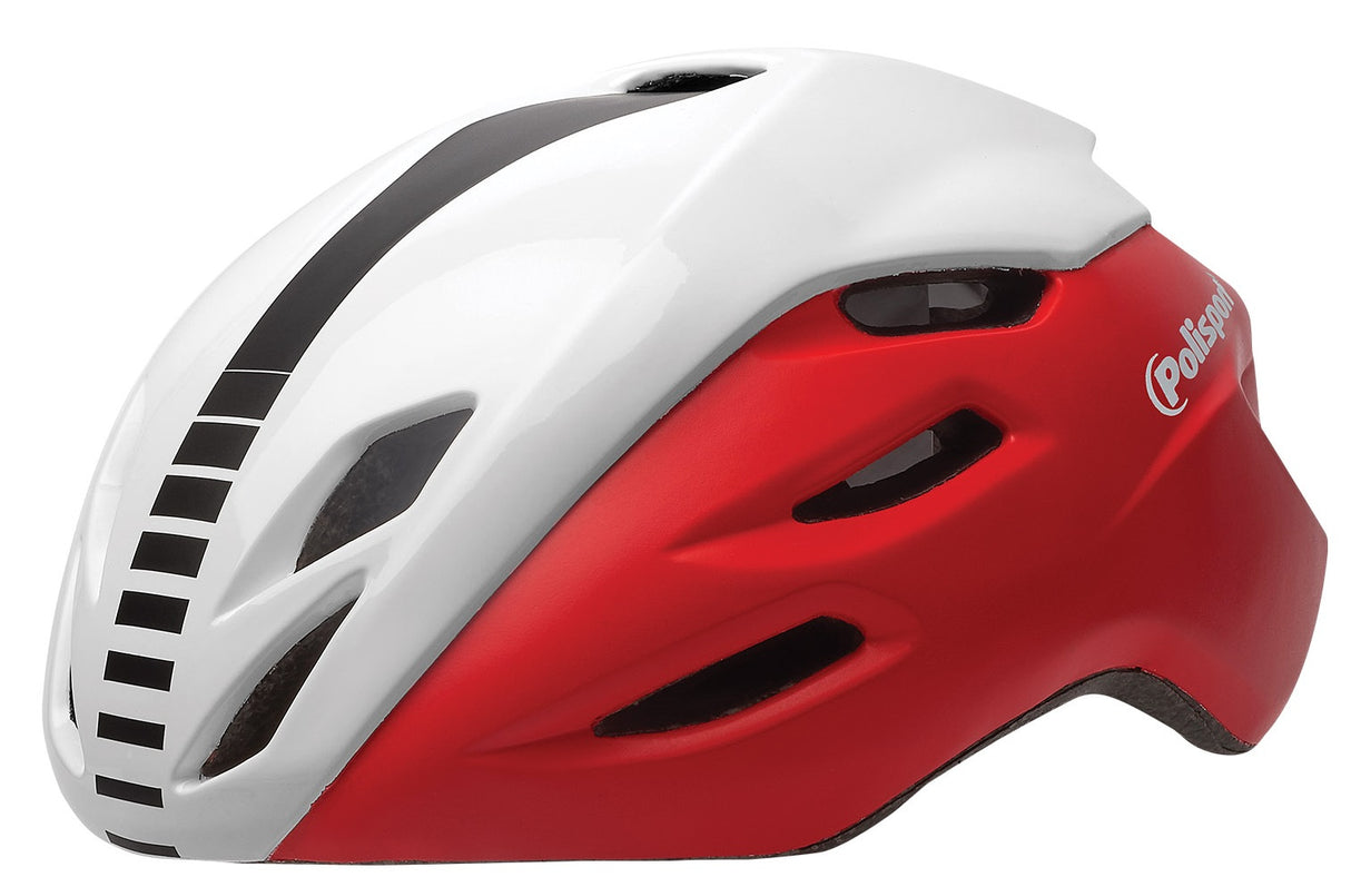 PoliSport Helm Aero Road Mat Red Gloss White Black L 58-61cm