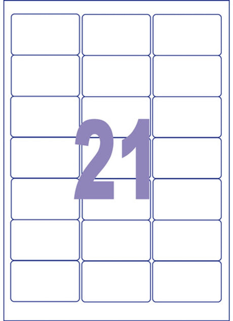 Kangaro etiket - inkjet laser kopieer - 63,5x38,1mm - 25 vel - 21 stickers per vel