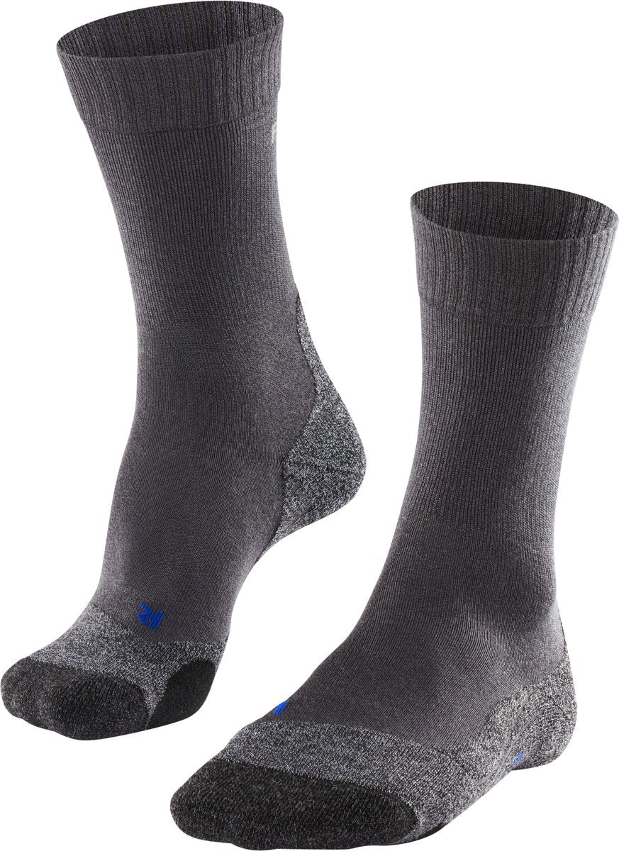 Falke TK2 Cool Walking Socken Anti Blasen, mittlere Polsterung Funktionsgarn Sportsocken Damen Grau – Größe 35-36