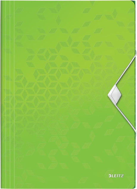 Leitz Wow Kunststoff-Elasto-Ordner für A4-Dokumente – 3-Klappen-Ordner für 150 Blatt – grün