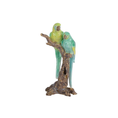 Decoris Figur Papagei auf Ast Polyresin 8x11,5x22,5cm