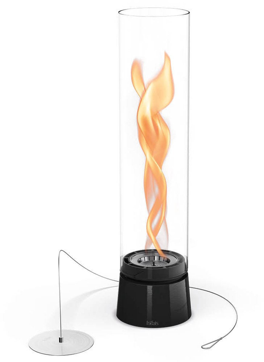 Höfats Spin Air Tischfeuer 900 Schwarz Tischkamin für drinnen und draußen, moderner Bio-Ethanol-Tischkamin mit langer Brenndauer, innovative Biobrenner-Technologie, wärmender Kamin mit Flammenwirbel