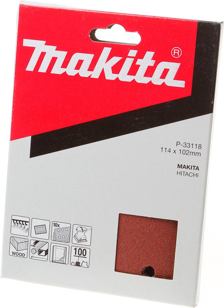 Makita Zubehör Schleifblatt K100 114x102 rot - P-33118