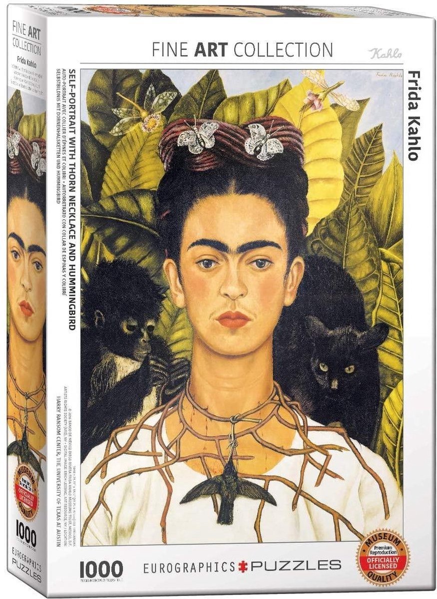Eurographics – Selbstporträt mit Dornenkette [Autorretrato con Collar de Espinas] – Frida Kahlo – 1000 Teile 48 x 68 cm (B x H) – Kunstpuzzle