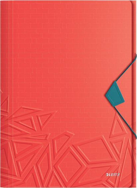 Leitz Urban Chic PP 3-Klappen-Ordner für 150 Blatt – Ordner für A4-Dokumente – ideal für Schule oder Studium – rot