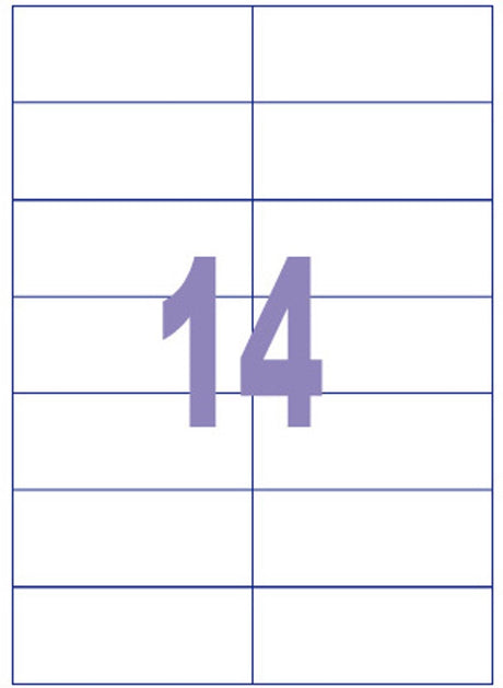 Kangaro etiket - injet laser kopieer - 105x42,4mm - 100 vel - 14 stickers per vel
