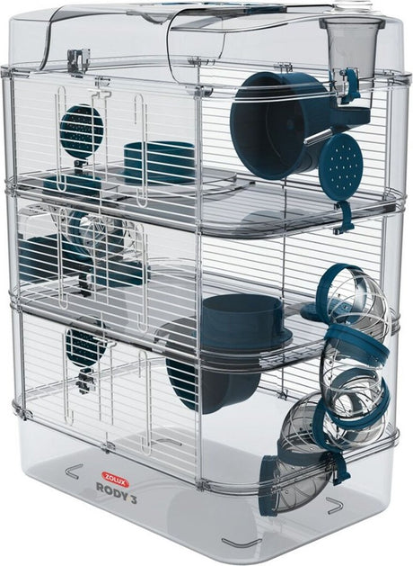 Zolux rody3 trio Käfig für Nagetiere blau