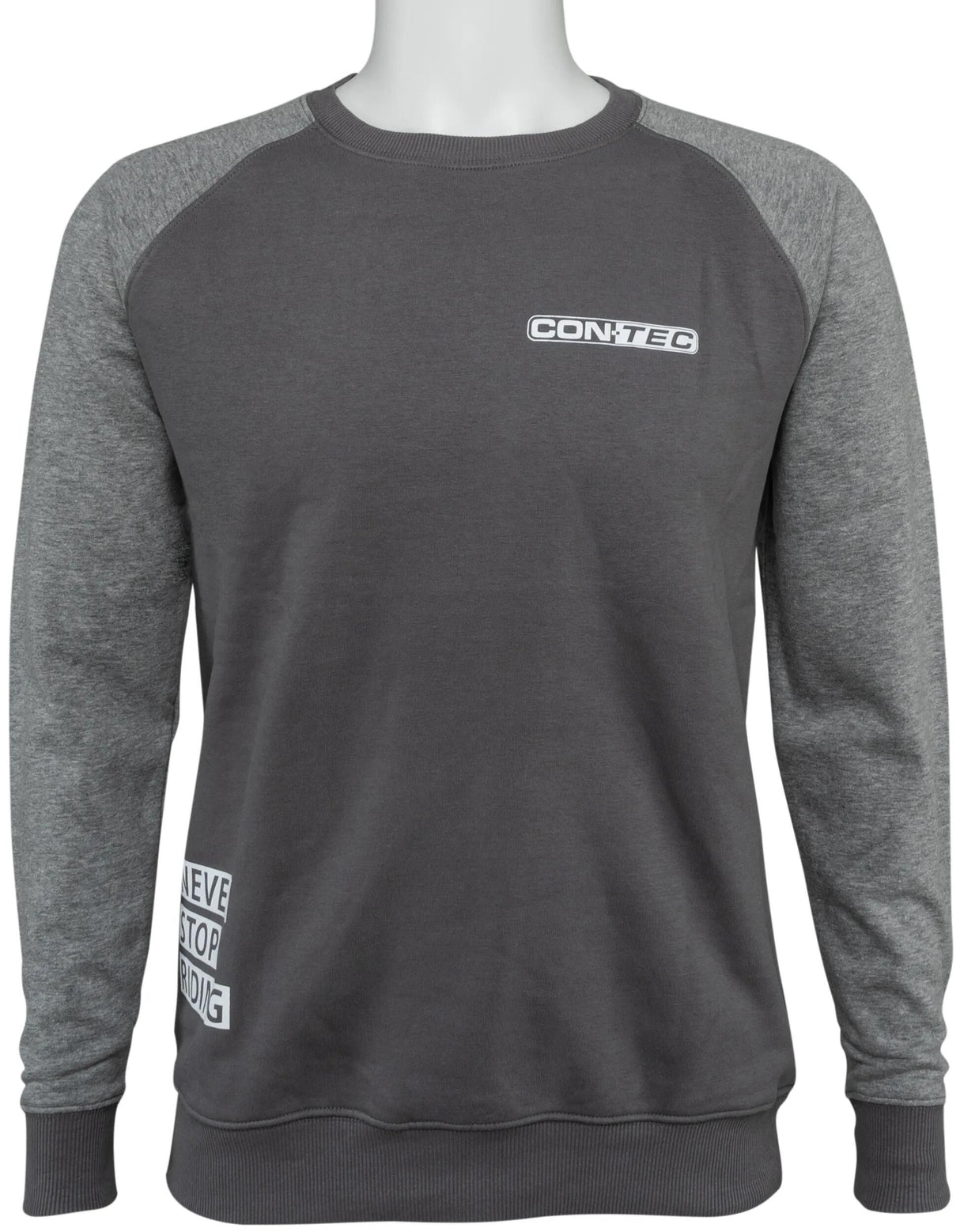 Contec-Sweatshirt mit langen Ärmeln, Never Stop Riding CT-Swaetshirt, Never Stop Riding, Größe L, Schwarz, Grau