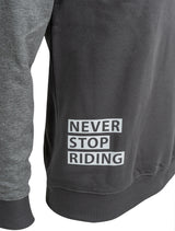 Contec-Sweatshirt mit langen Ärmeln, Never Stop Riding CT-Swaetshirt, Never Stop Riding, Größe L, Schwarz, Grau