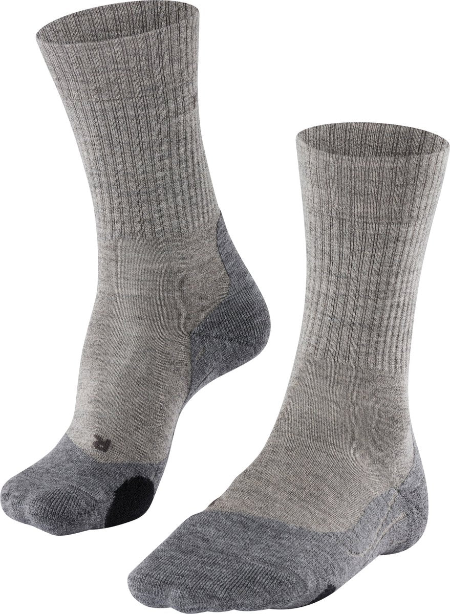 Falke TK2 Wool Wandersocken Anti-Blasen, mittlere Polsterung Merinowolle Sportsocken Damen Beige – Größe 41-42
