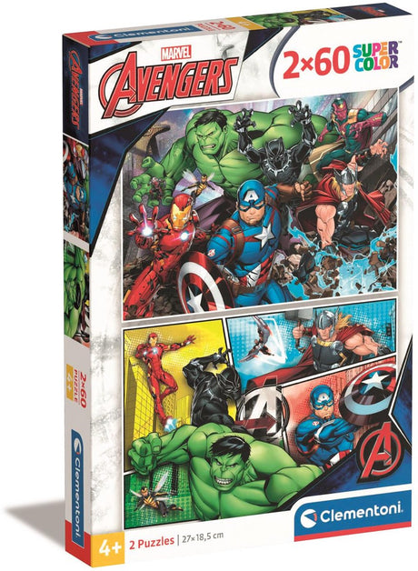 Clementoni - Puzzle - 2x60 Teile - Marvel Avengers - Puzzle für Kinder - ab 5 Jahren