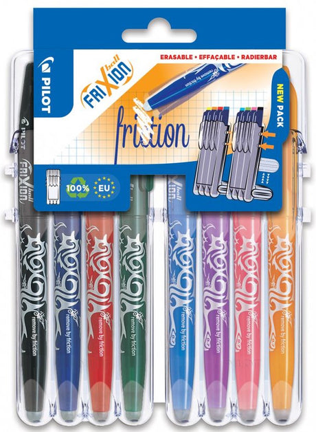 Pilot Frixion – Tintenroller-Set – radierbar – 8 Farben – im Luxus-Blister